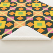 幾何学的抽象芸術アート(色鮮やか付) シェルパブランケット (3/4)
