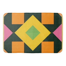 幾何学的抽象芸術アート(色鮮やか付) バスマット