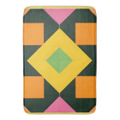 幾何学的抽象芸術アート(色鮮やか付) バスマット (正面縦)