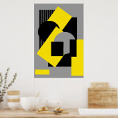 幾何学的抽象芸術アートdecoマッシュアップ2 ポスター (キッチン)