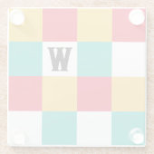 幾何学的抽象芸術カラフルモノグラパーソナライズされたム ガラスコースター (裏面)