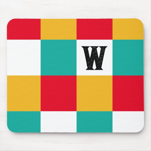 幾何学的抽象芸術カラフルモノグラパーソナライズされたム マウスパッド (正面)