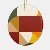幾何学的抽象芸術カラフル暖かモダンい形状 セラミックオーナメント (左)