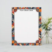 幾何学的抽象芸術カラフル枠 レターヘッド (スタンド正面)