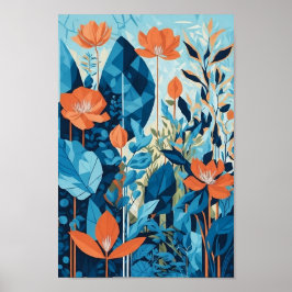 幾何学的抽象芸術ガーデン， ai art, DOWNLOADABLE, ポスター