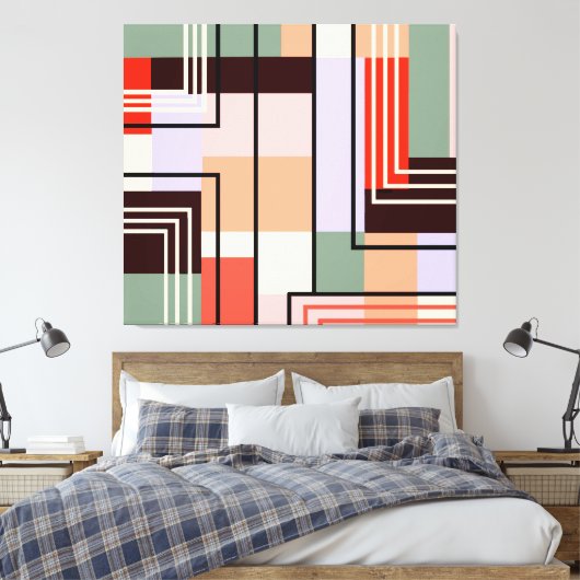 幾何学的抽象芸術キャンバス キャンバスプリント (インサイチュ (寝室))