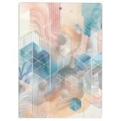 幾何学的抽象芸術クリップボード – モダンデザイン クリップボード (裏面)