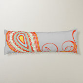幾何学的抽象芸術サークルリンクペイズリーオレンジミント ボディピロー (裏面)