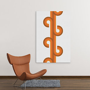 幾何学的抽象芸術ストライプ波融合アートパターン キャンバスプリント