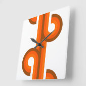 幾何学的抽象芸術ストライプ波融合アートパターン スクエア壁時計 (傾斜)