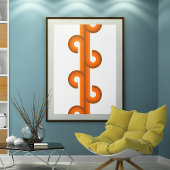 幾何学的抽象芸術ストライプ波融合アートパターン ポスター