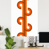 幾何学的抽象芸術ストライプ波融合アートパターン ポスター (ホームオフィス)