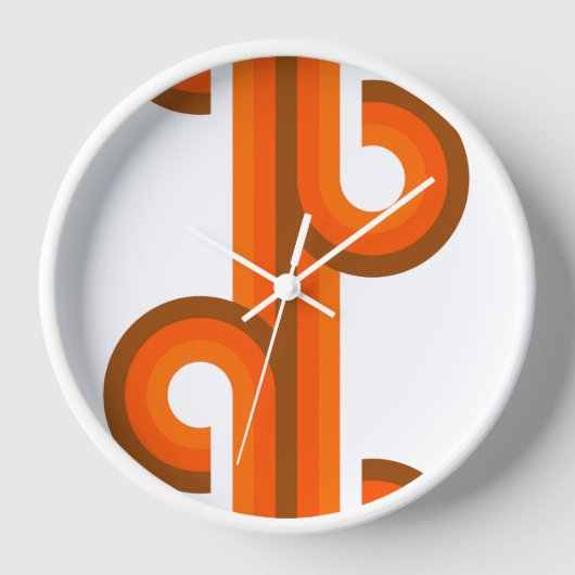 幾何学的抽象芸術ストライプ波融合アートパターン 壁時計 (正面)