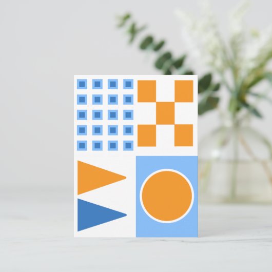 幾何学的抽象芸術タイルデザイン ポストカード (スタンド正面)