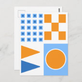 幾何学的抽象芸術タイルデザイン ポストカード (正面/裏面)