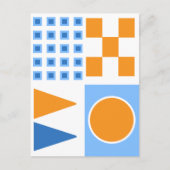 幾何学的抽象芸術タイルデザイン ポストカード (正面)