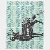 幾何学的抽象芸術ディアスチームパンクパターンフリース フリースブランケット (正面)