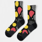 幾何学的抽象芸術パターン ソックス (左)