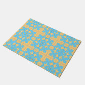 幾何学的抽象芸術パターン ドアマット (アングル)