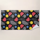 幾何学的抽象芸術パターン ビーチタオル (正面)