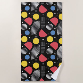 幾何学的抽象芸術パターン ビーチタオル