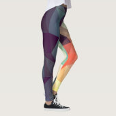 幾何学的抽象芸術パターン レギンス (右)