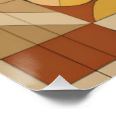 幾何学的抽象芸術パターン – 暖かいトーン ポスター (コーナー)