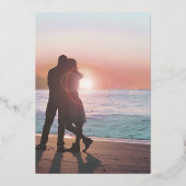 幾何学的抽象芸術フレーム結婚SILVER 箔招待状 (裏面)