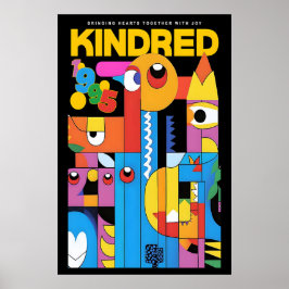 幾何学的抽象芸術プリント Kindred Exhibition ポスター