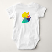 幾何学的抽象芸術ベビーTシャツ ベビーボディスーツ (裏面)
