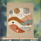 幾何学的抽象芸術ボホアートプリント アクリルサイン (ニュートラル)