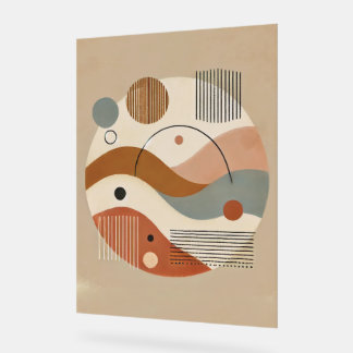 幾何学的抽象芸術ボホアートプリント アクリルサイン