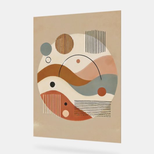 幾何学的抽象芸術ボホアートプリント アクリルサイン (傾斜)