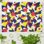 幾何学的抽象芸術ボートフラッグパターン キッチンタオル (折り畳み)