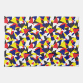 幾何学的抽象芸術ボートフラッグパターン キッチンタオル (横)