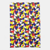 幾何学的抽象芸術ボートフラッグパターン キッチンタオル (縦)