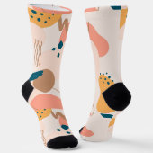 幾何学的抽象芸術ミニマルパステルモダンソックス ソックス (傾斜あり)