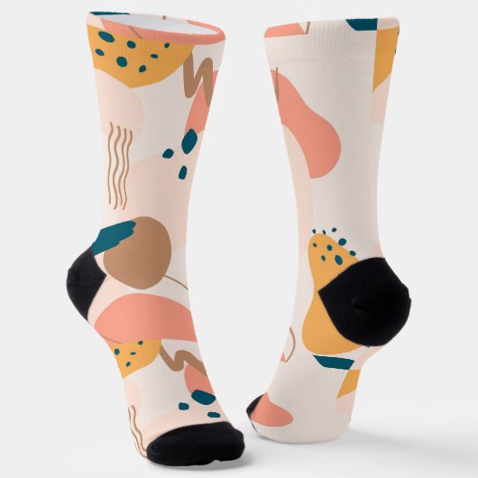 幾何学的抽象芸術ミニマルパステルモダンソックス ソックス (傾斜あり)