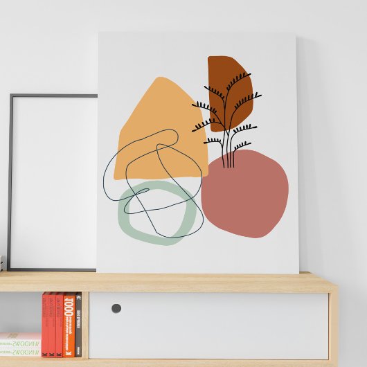 幾何学的抽象芸術ミニマルパステルモダンポスター ポスター