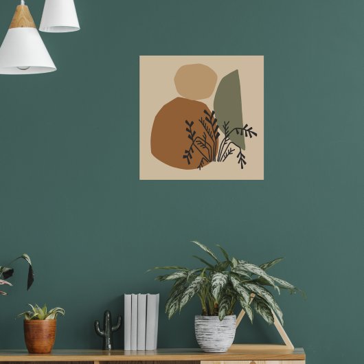 幾何学的抽象芸術ミニマルパステルモダンポスター ポスター (リビング1)