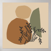 幾何学的抽象芸術ミニマルパステルモダンポスター ポスター (正面)