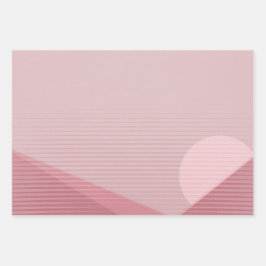 幾何学的抽象芸術ムーンピモダンラミッドシック3点 ラッピングペーパーシート