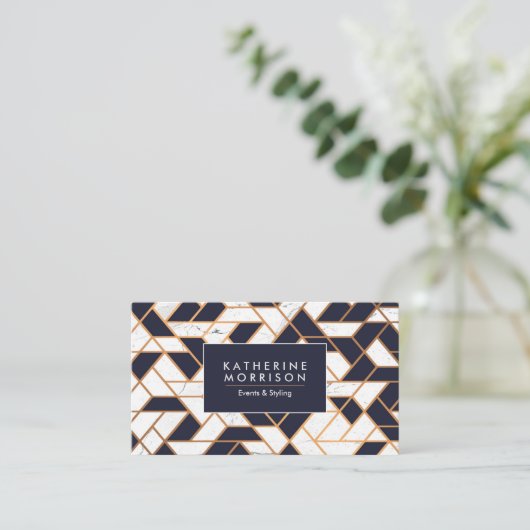 幾何学的抽象芸術モザイク 名刺 (スタンド正面)