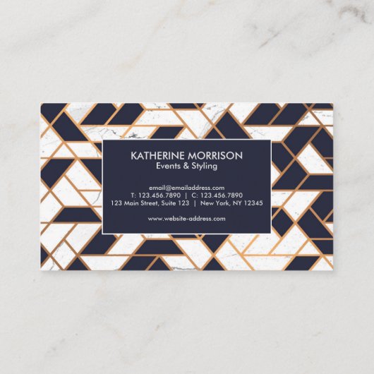 幾何学的抽象芸術モザイク 名刺 (裏面)