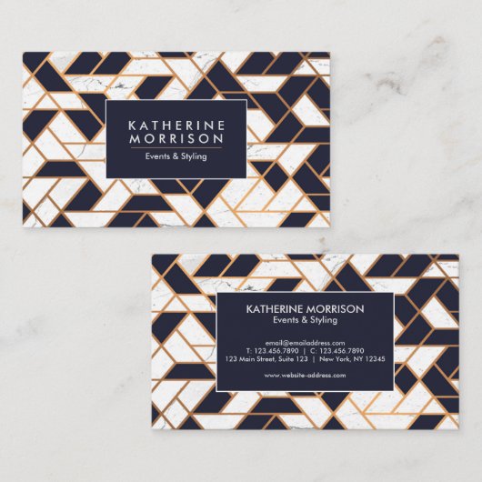 幾何学的抽象芸術モザイク 名刺 (正面/裏面)