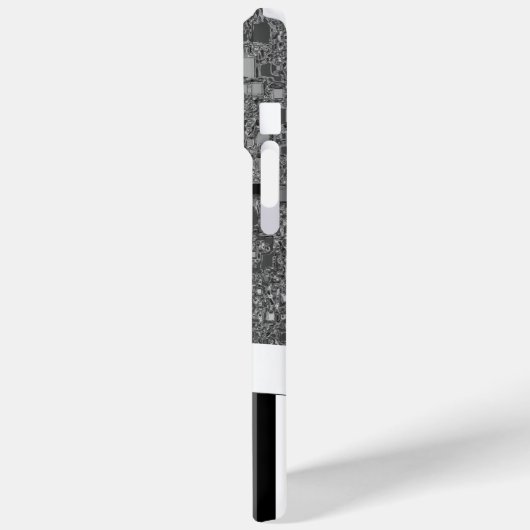 幾何学的抽象芸術モノグラム白黒ストライプー Case-Mate iPhoneケース (裏面 / 左)