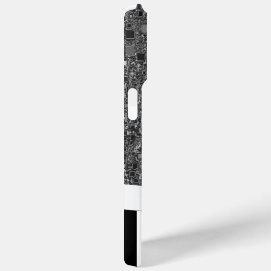 幾何学的抽象芸術モノグラム白黒ストライプー Case-Mate iPhoneケース (裏面 / 右)