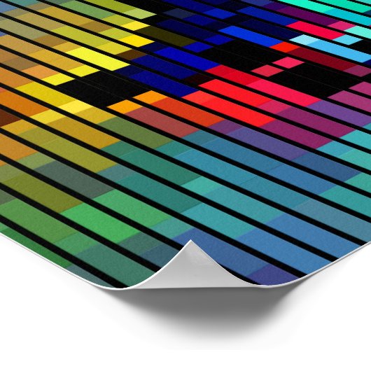 幾何学的抽象芸術ライン女性アイズオリジナルアート ポスター (角)