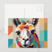 幾何学的抽象芸術ラマポートレートとはっきりした形状 ポストカード (正面/裏面)