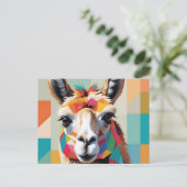 幾何学的抽象芸術ラマポートレートとはっきりした形状 ポストカード (スタンド正面)